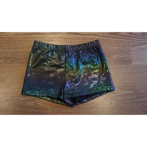 Kids Girls Sparkly Metallic Shorts Summer Hot Pants Dance Athletic Shorts, 140